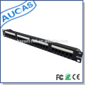 Systimac cat5e 1U 19 &quot;24 portas 110 IDC krone patch panel / UTP RJ45 metal blindado ABS gestão de cabos de plástico